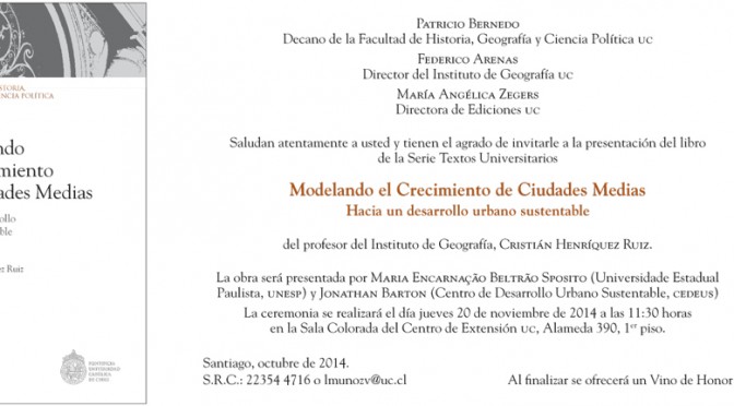 Profesor Cristian Henríquez presenta su libro «Modelando el crecimiento de ciudades medias»