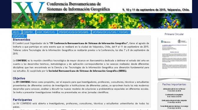 XV Conferencia Iberoamericana de Sistemas de Información Geográfica