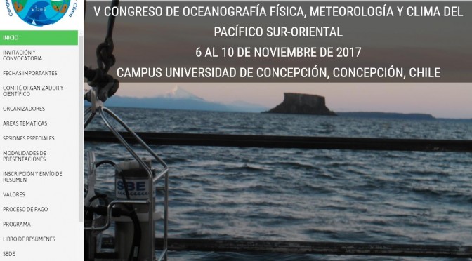 V Congreso de Oceanografía Física, Meteorología y Clima del Pacífico Sur Oriental